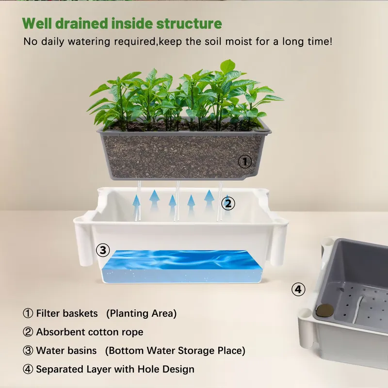 Movable Vertical Grow 3 Level  - đánh giá và giá Self-Watering Planter